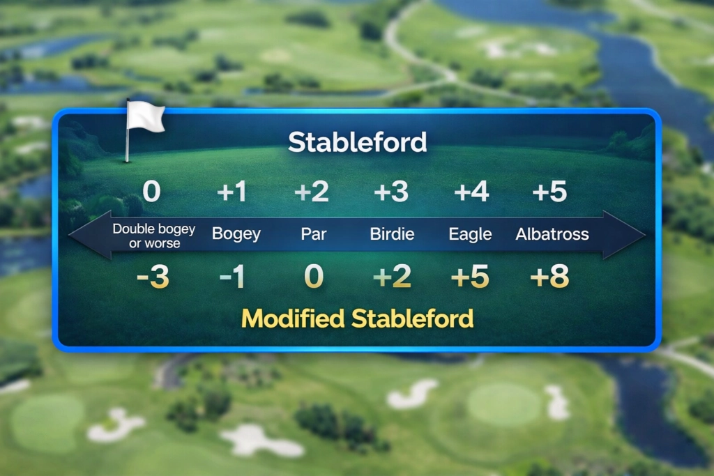 Stableford golf traditional and modified scoring table