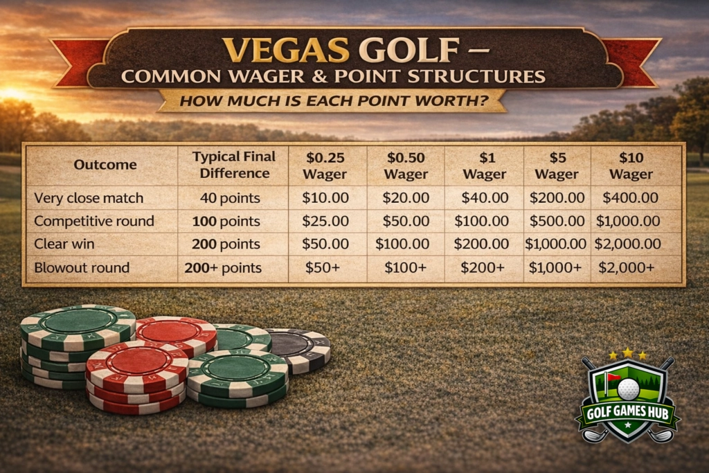 Common point and wagers in Vegas golf game