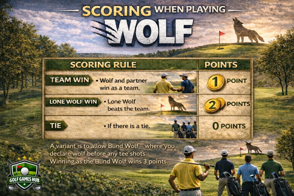How to handle scoring when playing wolf golf game
