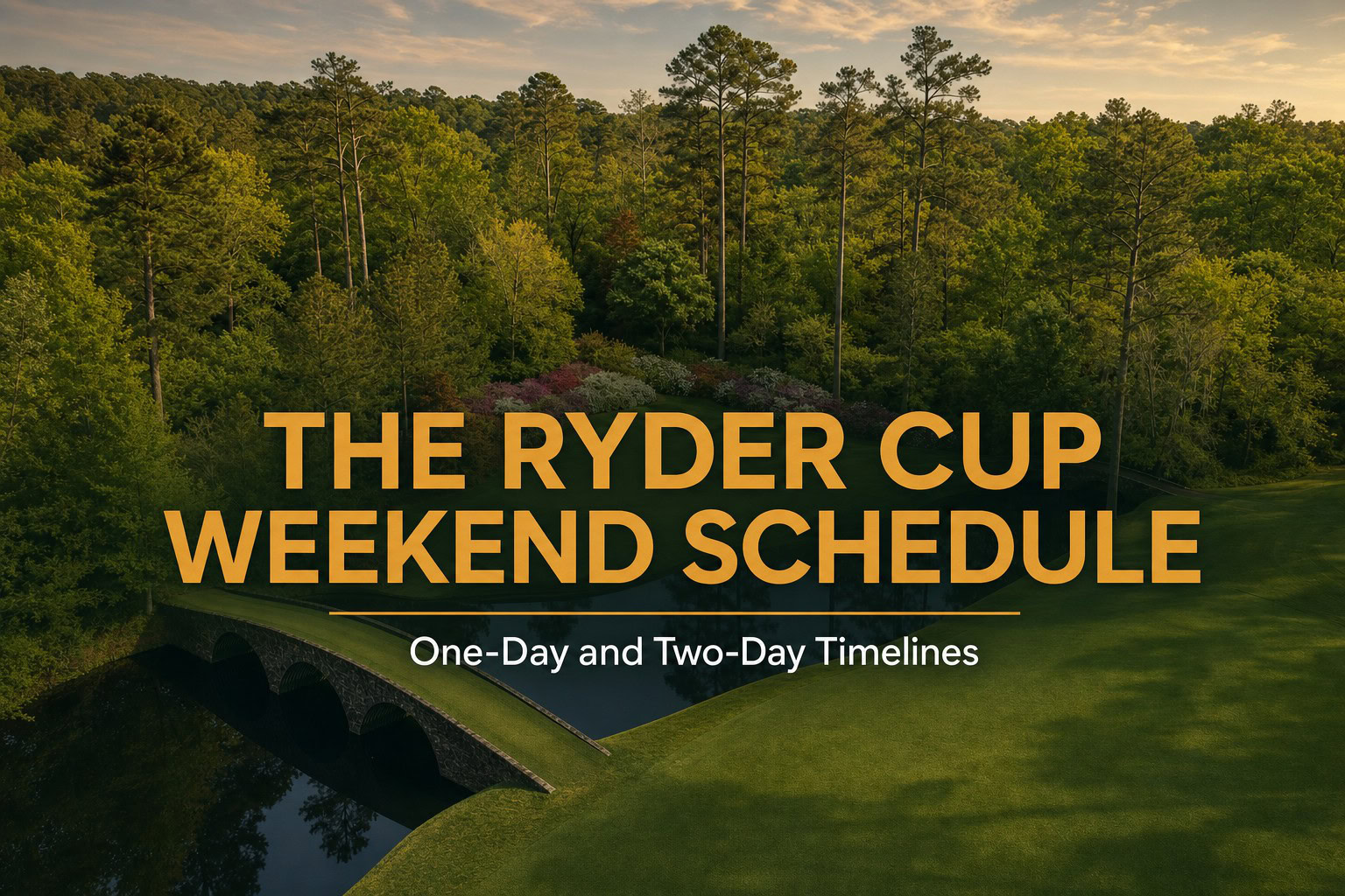 The Ryder Cup Weekend Schedule: One-Day and Two-Day Timelines